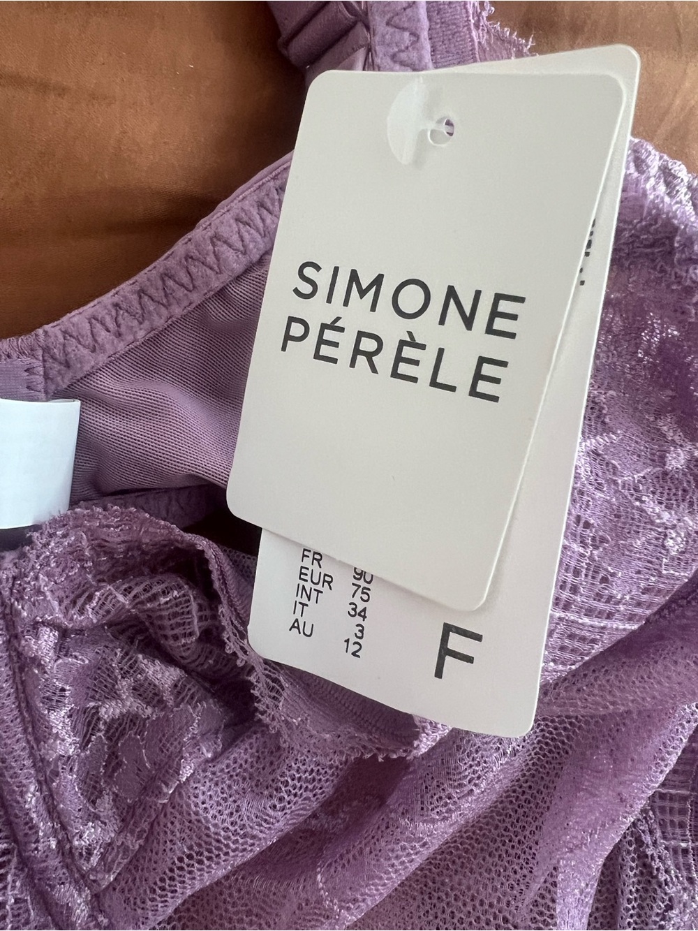 Simone Perele Unlined Lace Full Cup Bra - Lavender 34F - Picture 2 of 3